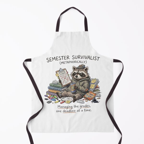 Item preview, Semester Survivalist Raccoon - Funny Academic Burnout Meme designed and sold by AMS.