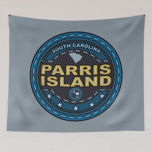 Item preview, Parris Island South Carolina stitching effect blue designed and sold by studioss76.