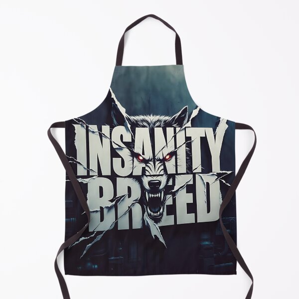 Item preview, insanitybreed Raging Wolf Breaking Through Wall | Dark Industrial Streetwear Graphic Tee designed and sold by INSANITYBREED.