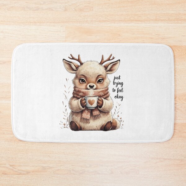 Item preview, Just Trying To Feel Okay Cute Vintage Deer Mental Health designed and sold by AQUILAKREO.