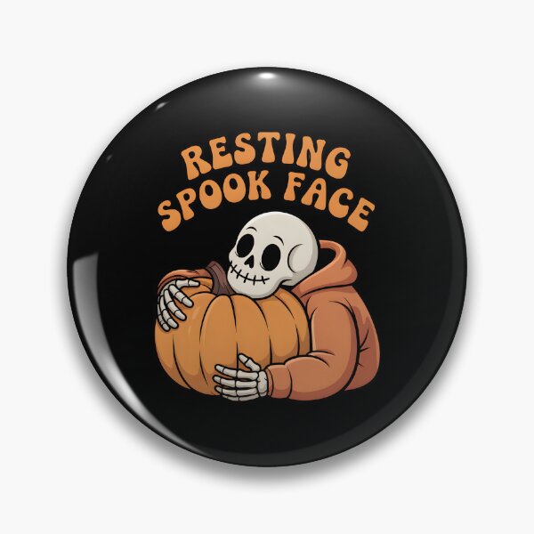 Item preview, Resting Spooky Face - Groovy Skeleton and Pumpkin Halloween designed and sold by Raw Tigers.