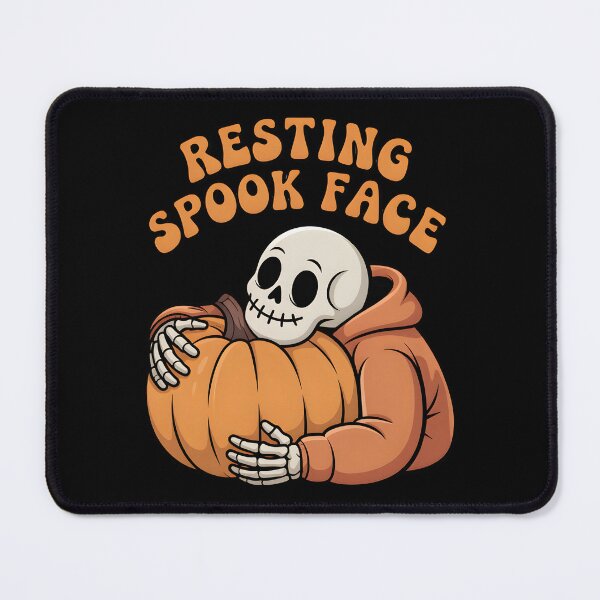 Item preview, Resting Spooky Face - Groovy Skeleton and Pumpkin Halloween designed and sold by Raw Tigers.