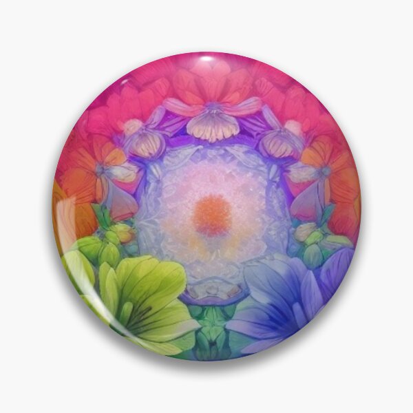 Item preview, Radiant Cosmic Floral Mandala in Vibrant Rainbow Colors  designed and sold by FotoworldEdel.