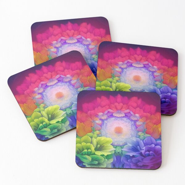 Item preview, Radiant Cosmic Floral Mandala in Vibrant Rainbow Colors  designed and sold by FotoworldEdel.