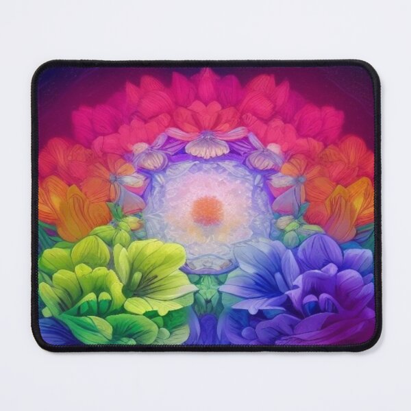 Item preview, Radiant Cosmic Floral Mandala in Vibrant Rainbow Colors  designed and sold by FotoworldEdel.