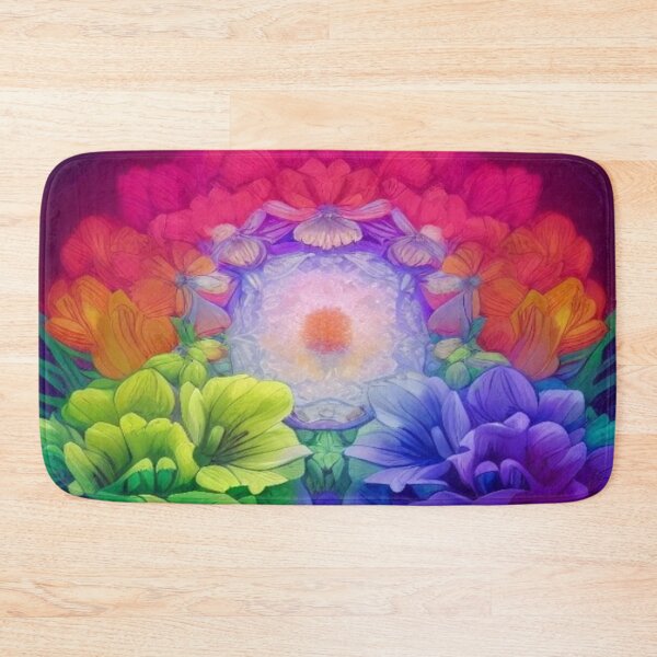 Item preview, Radiant Cosmic Floral Mandala in Vibrant Rainbow Colors  designed and sold by FotoworldEdel.