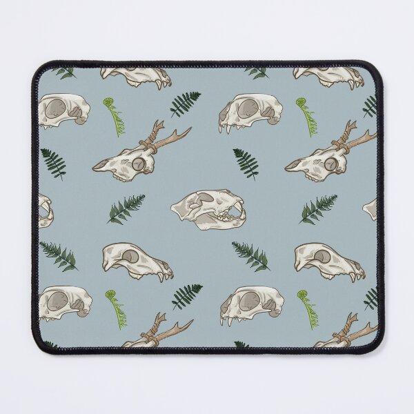 Item preview, Animal Skull Botanical Blue Seamless Pattern Digital designed and sold by HBDrawingsByHand.