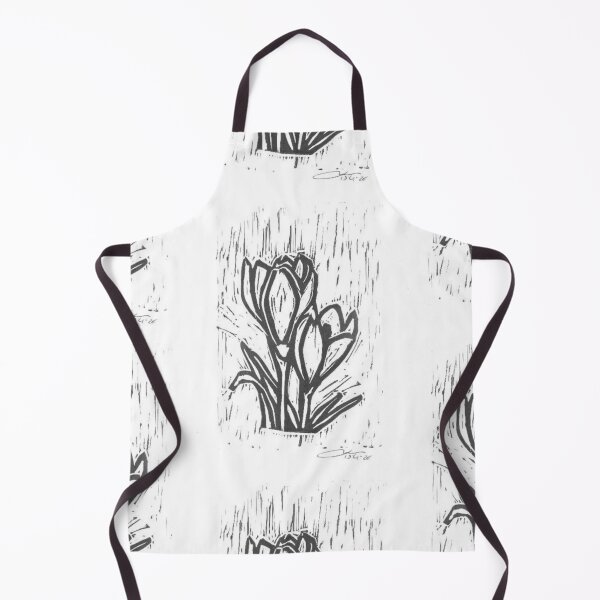 Item preview, Crocus Flower lino print monochrome  designed and sold by Life's eye Art and photography.