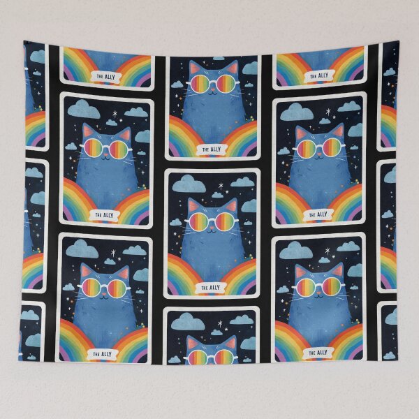 Item preview, The Ally pride month cat designed and sold by MendaciousMina.