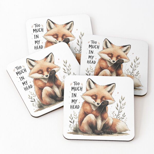 Item preview, Too Much In My Head Cute Vintage Fox Overthinking Relatable designed and sold by AQUILAKREO.
