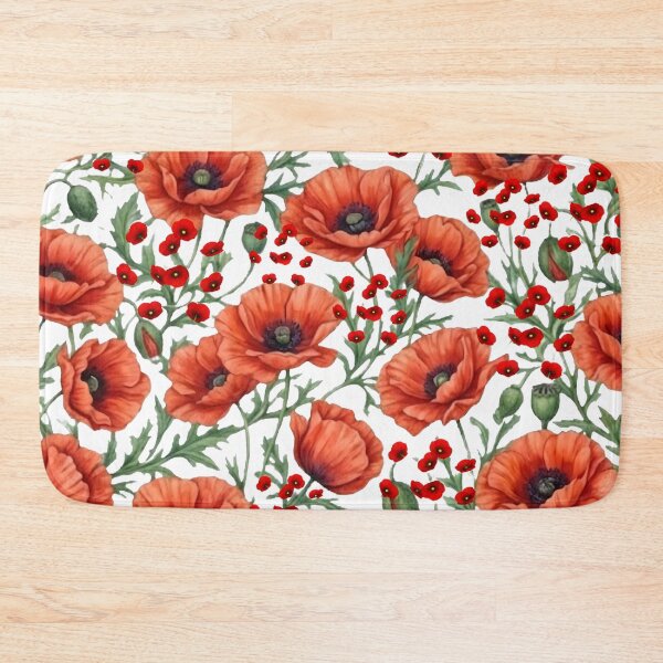 Artikelvorschau, Rotes Mohnblumen-Blumenmuster – handgezeichneter Aquarellstil entworfen und verkauft von VibranPalette.