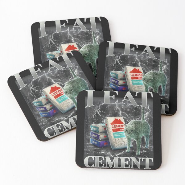 Item preview, Funny I Eat Cement Cat Meme Weird Core Surreal Lightning Thunder designed and sold by Chaya Reid.