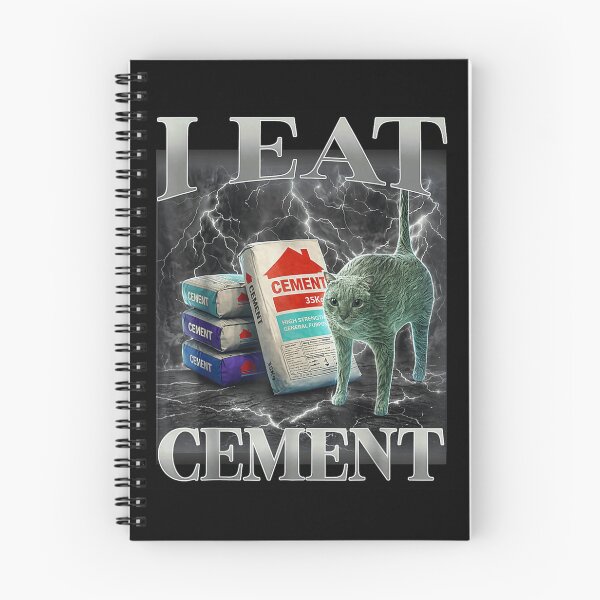 Item preview, Funny I Eat Cement Cat Meme Weird Core Surreal Lightning Thunder designed and sold by Chaya Reid.