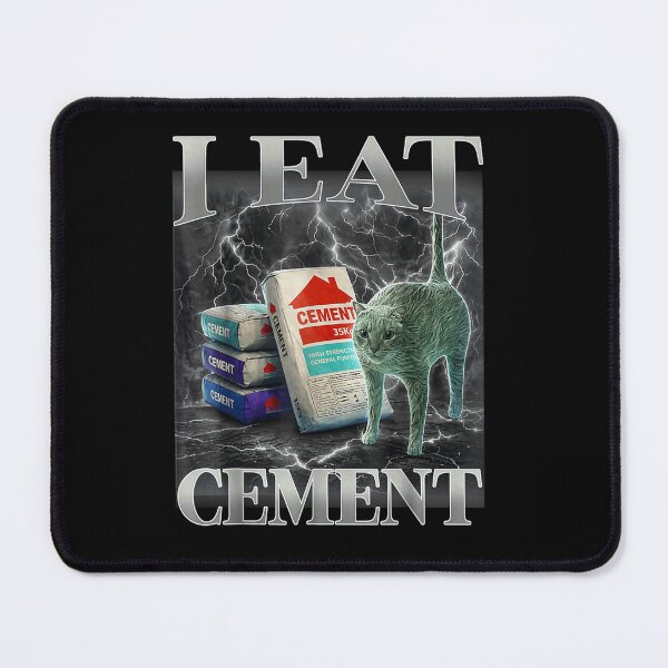 Item preview, Funny I Eat Cement Cat Meme Weird Core Surreal Lightning Thunder designed and sold by Chaya Reid.