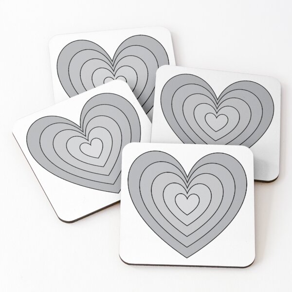 Item preview, Bold Silver Outlined Hearts | Y2K Indie Graphic Heart Tunnel designed and sold by Aesthetic Crew.