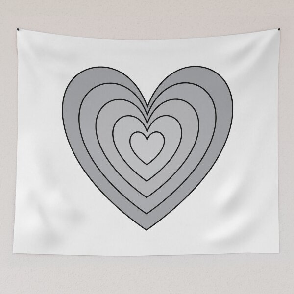 Item preview, Bold Silver Outlined Hearts | Y2K Indie Graphic Heart Tunnel designed and sold by Aesthetic Crew.
