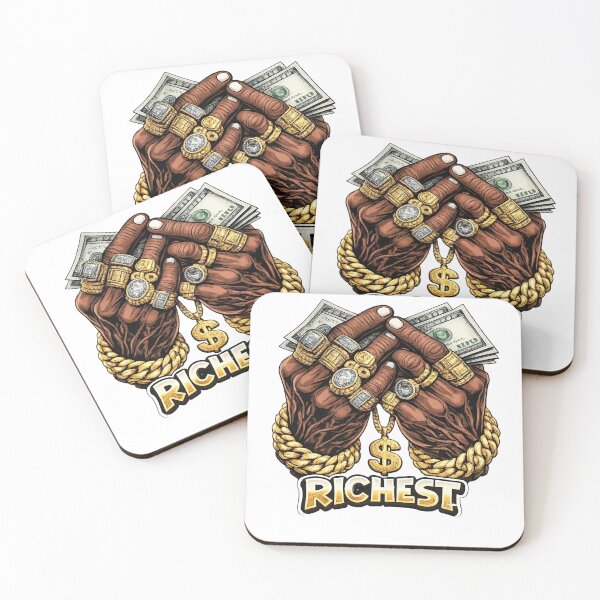 Item preview, Richest Hands with Gold Bling and Money Sticker designed and sold by  Artify Lab.