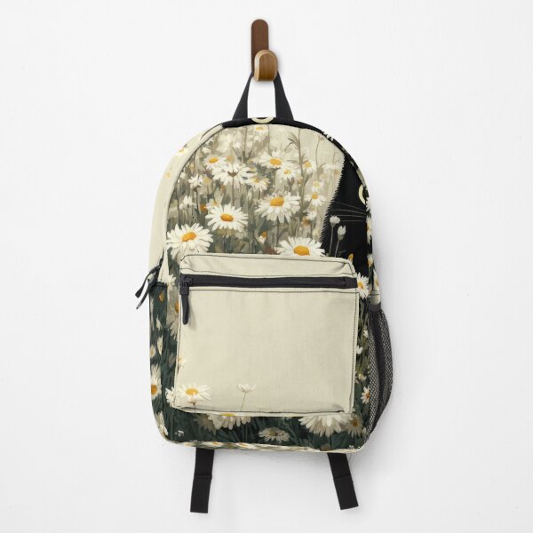 Item preview, Black Cat in Daisies with Cute Floral Cottagecore Mood designed and sold by UtArt.