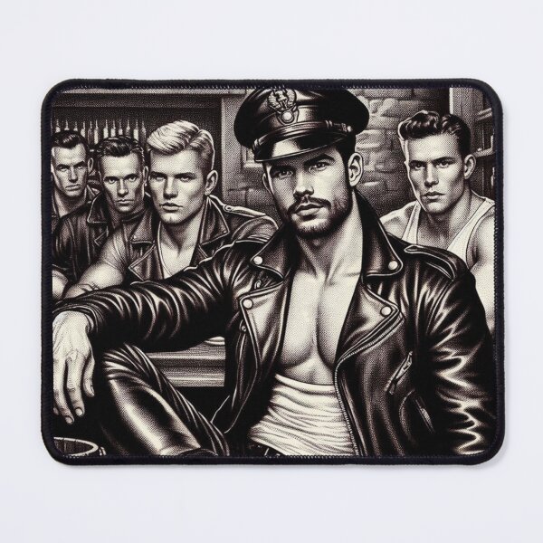 Item preview, Leather Bar Lads Tom of Finland Clothing Leather Man Tribute Gay Art designed and sold by ItsAKinkThing.