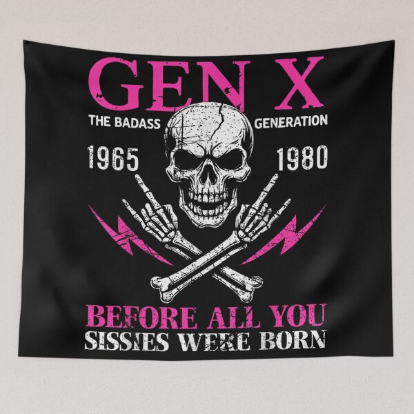 Item preview, Gen X The Badass Generation Skull Rock Hand 1965 To 1980 designed and sold by Chaya Reid.