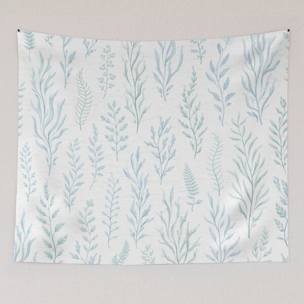 Item preview, Coastal Seaweed Pattern | Minimal Ocean Botanical Aesthetic | Blue Beach House Decor | Calm Nature Design designed and sold by TheSlowShore.