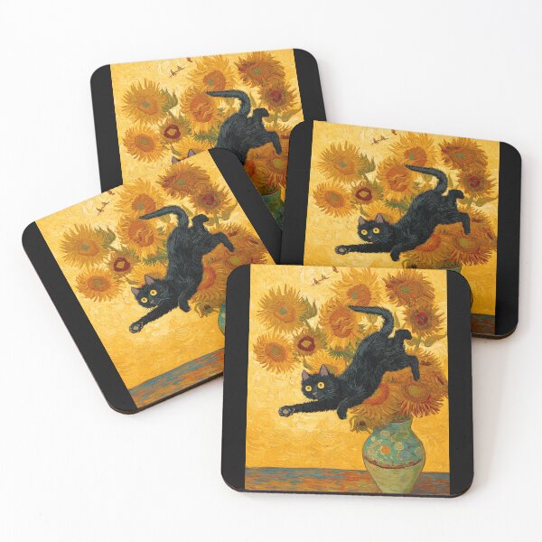 Item preview, Van Gogh's cat Sunflowers designed and sold by MendaciousMina.