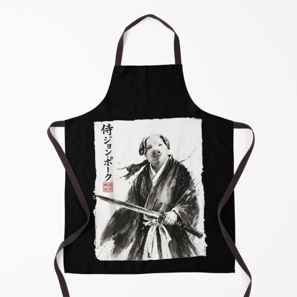 Item preview, Samurai Pig John Pork Japanese Ink Art Warrior Sword Bushido Spirit designed and sold by Chaya Reid.