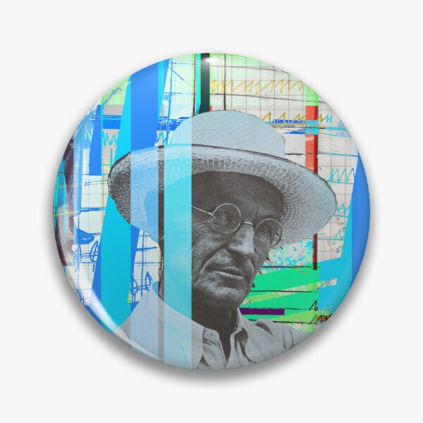 Item preview, Hermann Hesse Portrait Abstract Pop Art Collage designed and sold by Mauswohn.