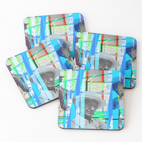 Item preview, Hermann Hesse Portrait Abstract Pop Art Collage designed and sold by Mauswohn.