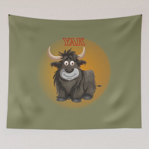 Item preview, Cute Yak Cartoon Animal - Funny Yak Illustration. designed and sold by LunaPrintCo.