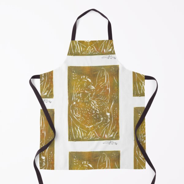 Item preview, Chicken lino print (Orange/Green) designed and sold by Life's eye Art and photography.