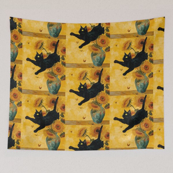 Item preview, Van Gogh's cat Sunflowers designed and sold by MendaciousMina.