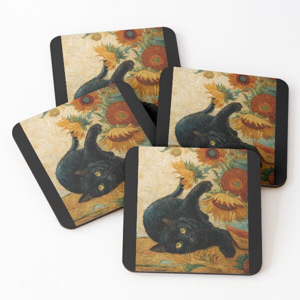 Item preview, Van Gogh's cat Sunflowers designed and sold by MendaciousMina.