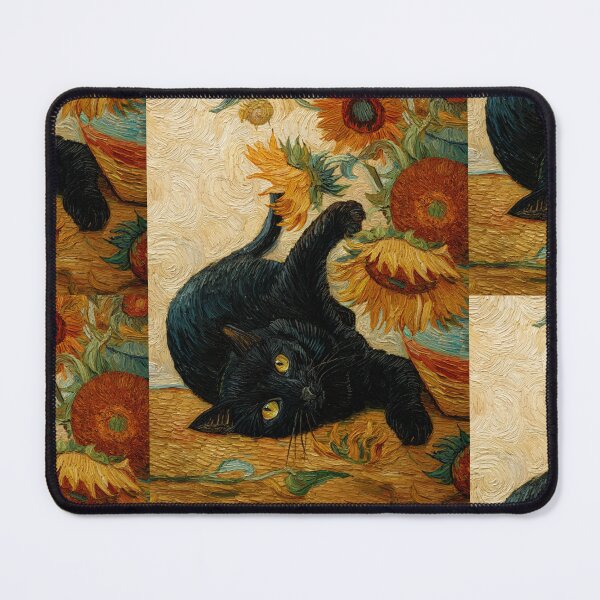 Item preview, Van Gogh's cat Sunflowers designed and sold by MendaciousMina.