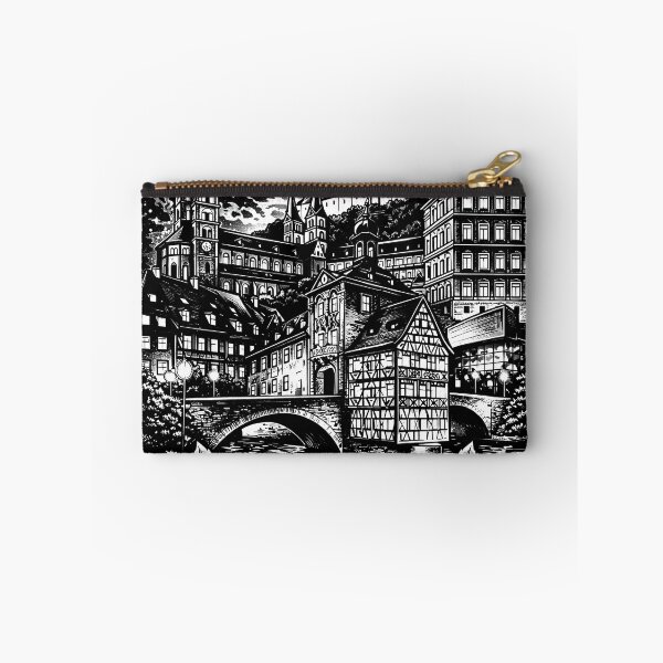 Item preview, Bamberg Motif 2 Old Town Skyline at Night Illustration designed and sold by the-grey-one.