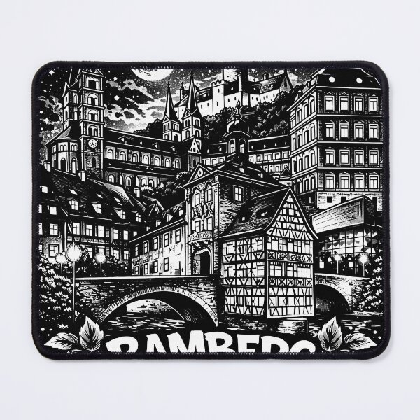 Item preview, Bamberg Motif 2 Old Town Skyline at Night Illustration designed and sold by the-grey-one.