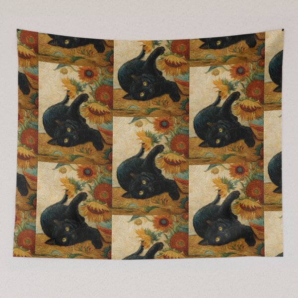 Item preview, Van Gogh's cat Sunflowers designed and sold by MendaciousMina.