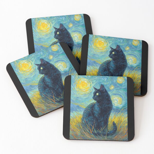 Item preview, Van Gogh's cat Starry night designed and sold by MendaciousMina.
