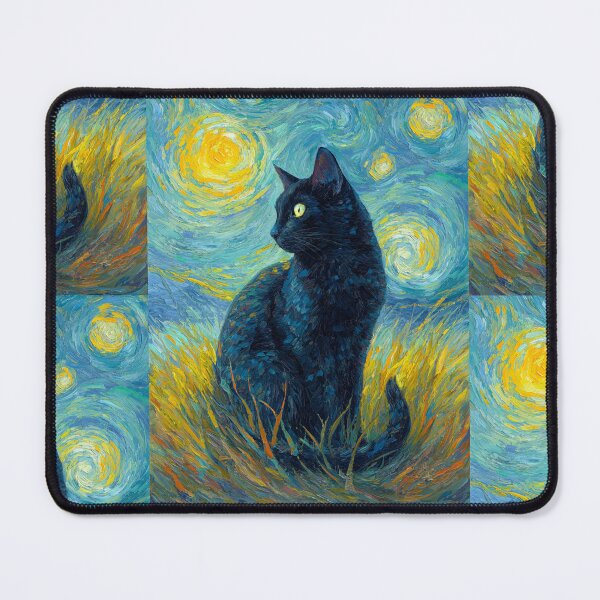 Item preview, Van Gogh's cat Starry night designed and sold by MendaciousMina.