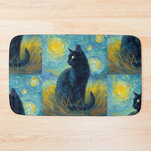 Item preview, Van Gogh's cat Starry night designed and sold by MendaciousMina.
