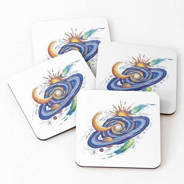 Item preview, Sun Moon Stars Colorful Palette Knife Art Celestial Design designed and sold by GymTanLaundry.