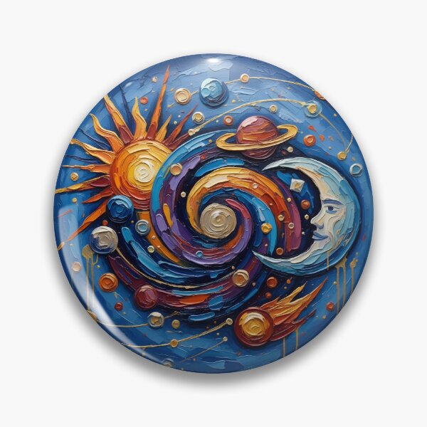 Item preview, Sun Moon Stars Colorful Palette Knife Art Celestial Design designed and sold by GymTanLaundry.