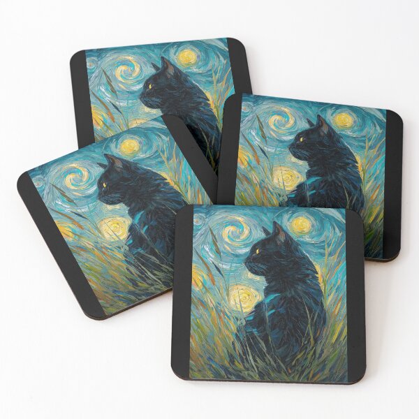 Item preview, Van Gogh's cat Starry night designed and sold by MendaciousMina.