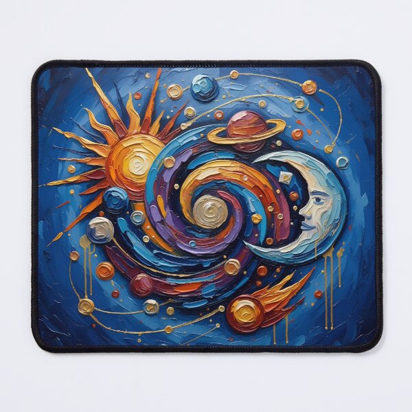 Item preview, Sun Moon Stars Colorful Palette Knife Art Celestial Design designed and sold by GymTanLaundry.