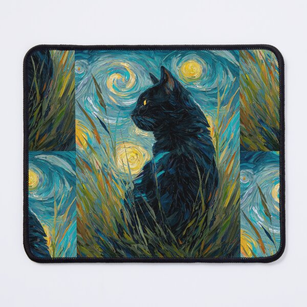 Item preview, Van Gogh's cat Starry night designed and sold by MendaciousMina.