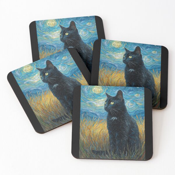 Item preview, Van Gogh's cat Starry night designed and sold by MendaciousMina.