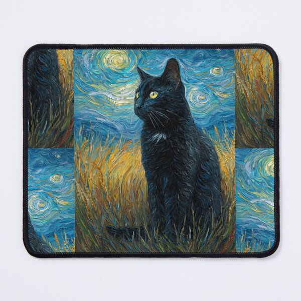 Item preview, Van Gogh's cat Starry night designed and sold by MendaciousMina.