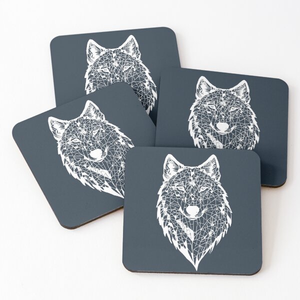 Item preview, White Polygonal Wolf - Geometric Animal Art designed and sold by Tklezardesigns.