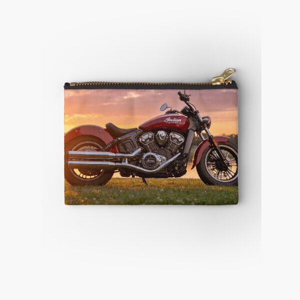 Item preview, Red Indian Scout Sixty motorcycle at the park with sunset and lake view designed and sold by BlareBlare.