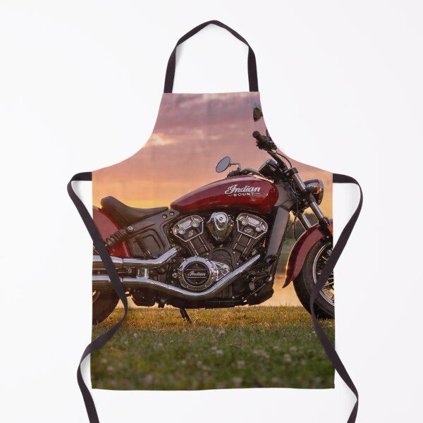 Item preview, Red Indian Scout Sixty motorcycle at the park with sunset and lake view designed and sold by BlareBlare.